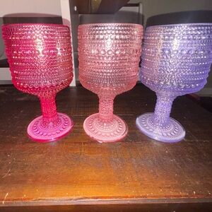 Source Unknown Beaded Goblet Set - Red, Pink, and Purple